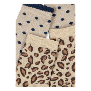 Konges Sløjd - Set de 2 pares de calcetines de leopardo | Beige