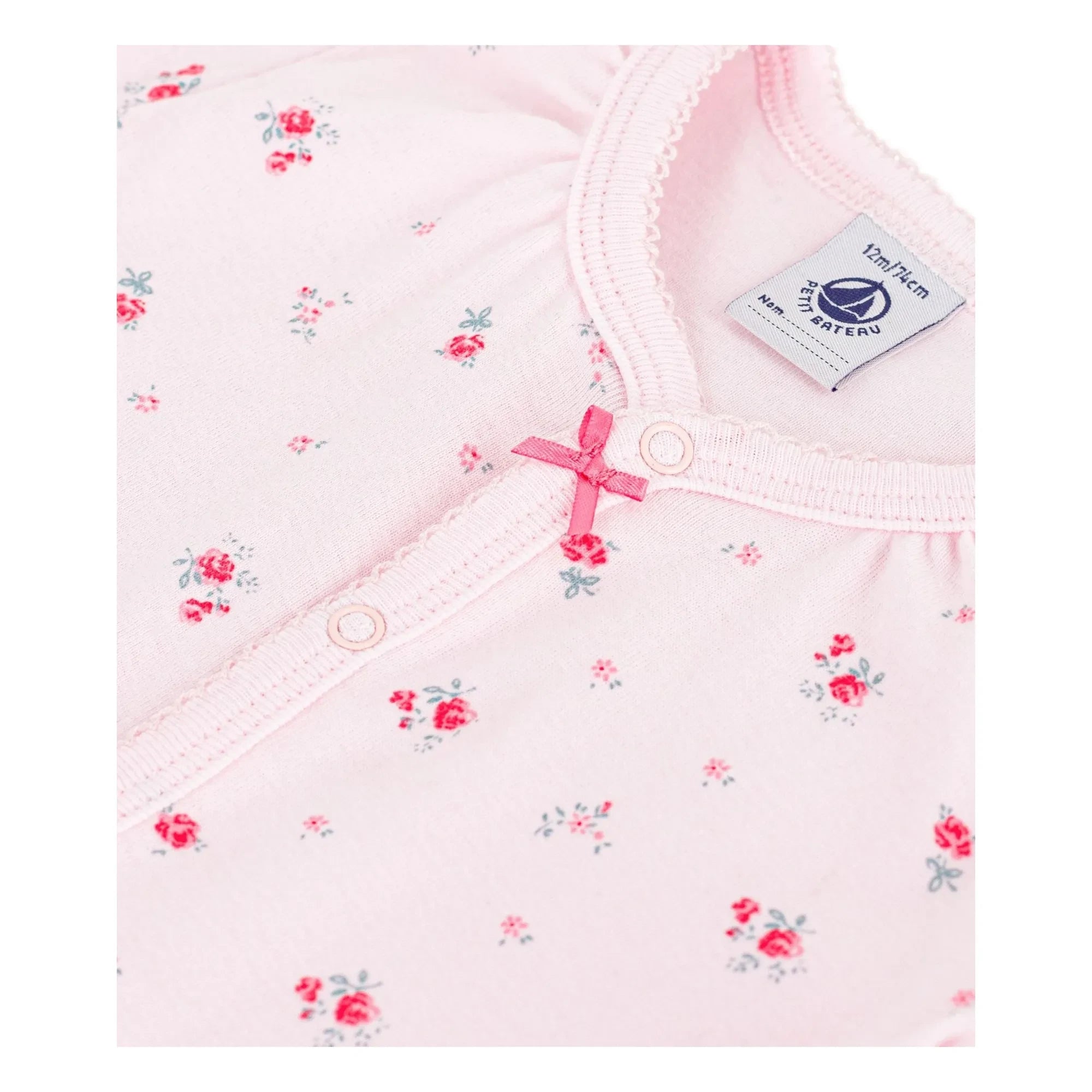Petit Bateau - Pijama de una pieza con estampado floral | Rosa