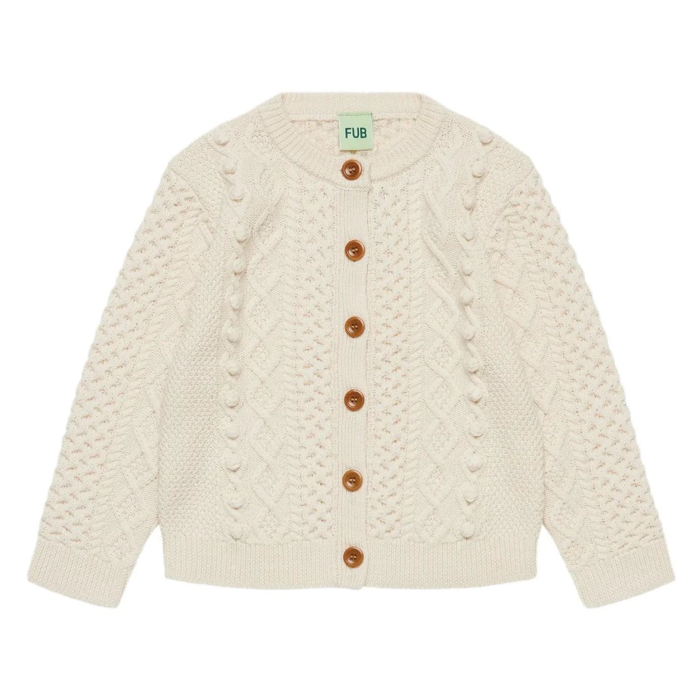 FUB - Merino Yünü Aran Hırka | Ecru