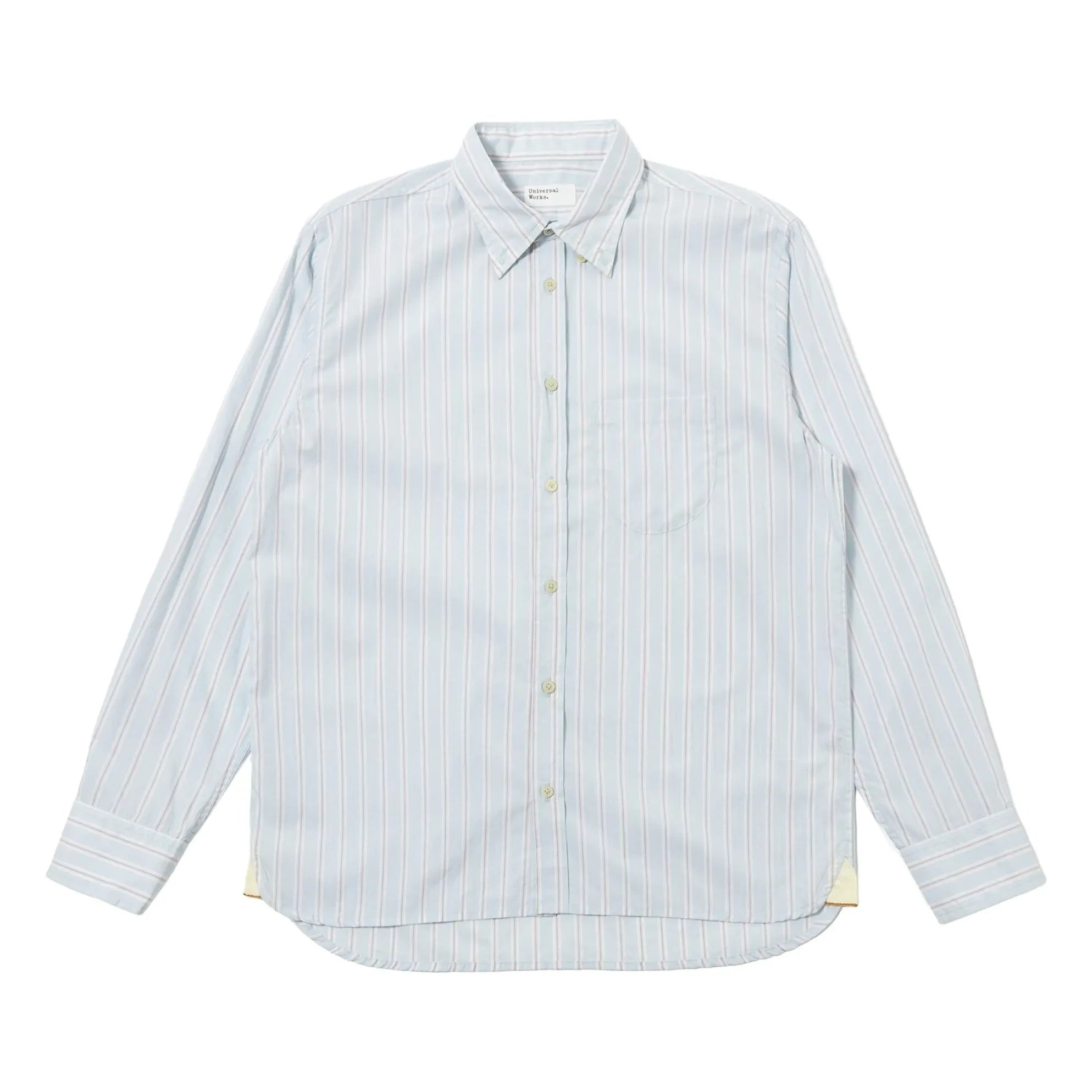 Universal Works - Camisa a rayas Lazy Day | Azul claro