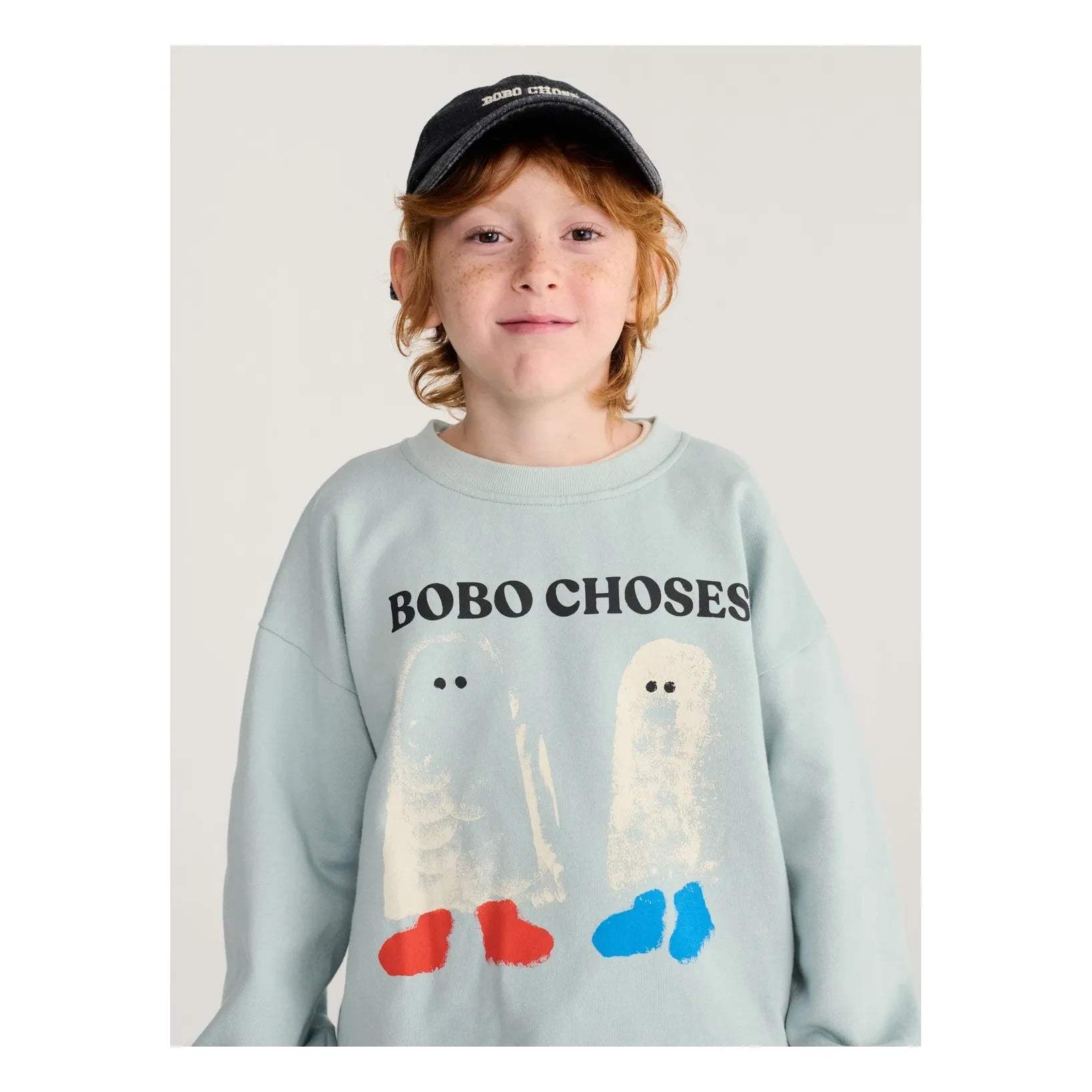 Bobo Choses - Sudadera fantasma de algodón orgánico Bobo Choses | Azul Claro