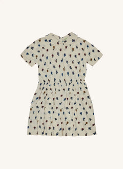 FUB - Vestido de flores de algodón orgánico | Crudo