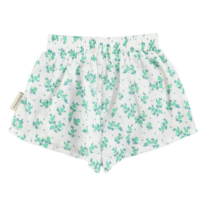 Piupiuchick - Pantalón corto de algodón orgánico con estampado floral | Blanco