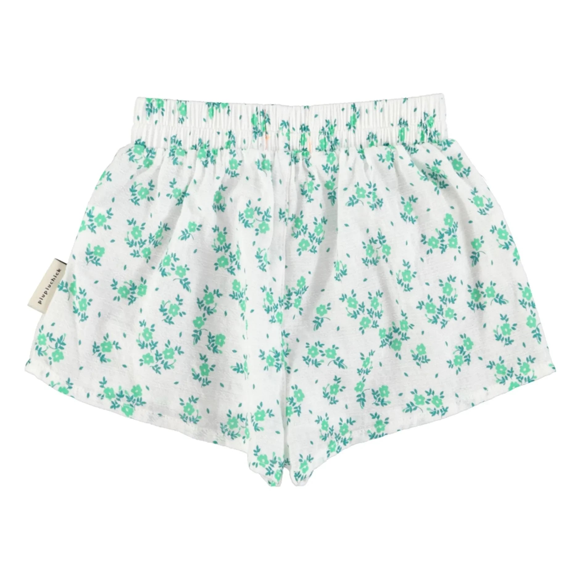 Piupiuchick - Pantalón corto de algodón orgánico con estampado floral | Blanco