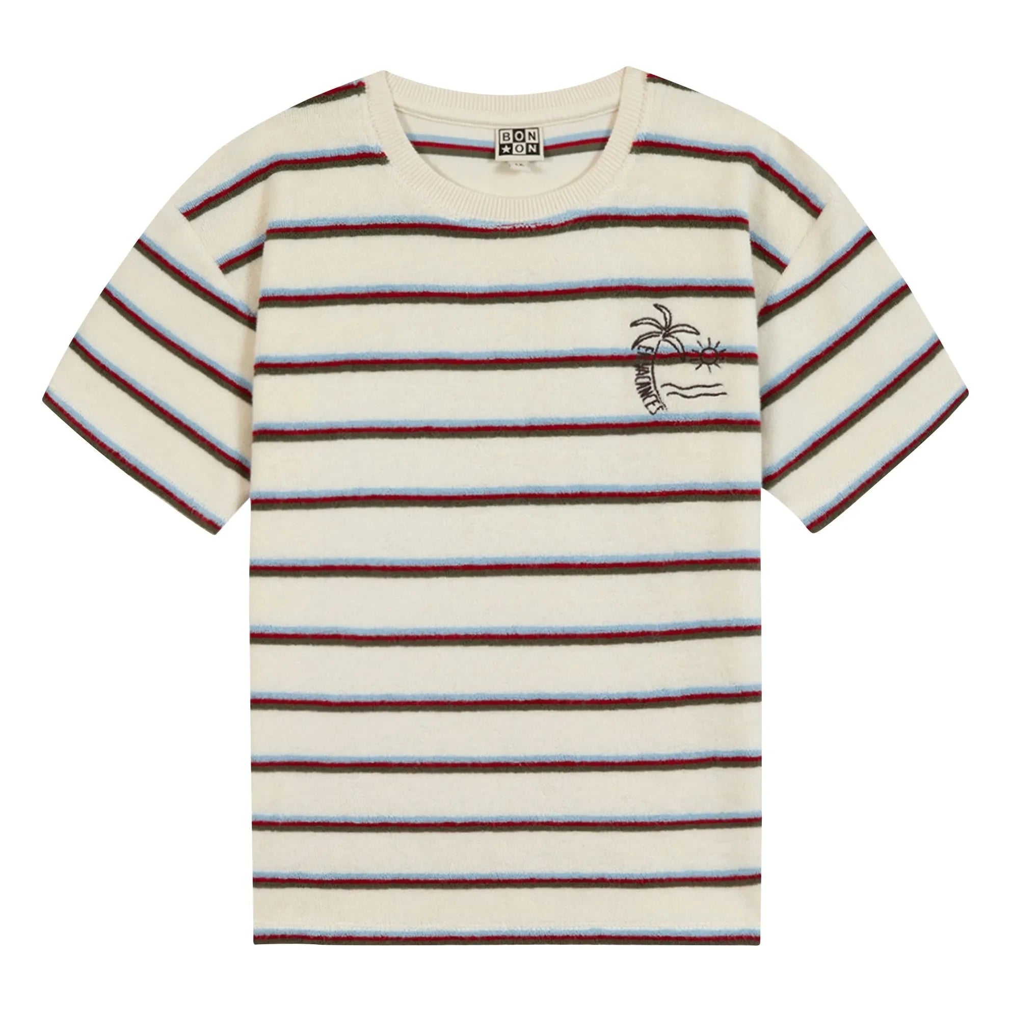 Bonton - Livo Camiseta de Rayas con Toalla | Blanco