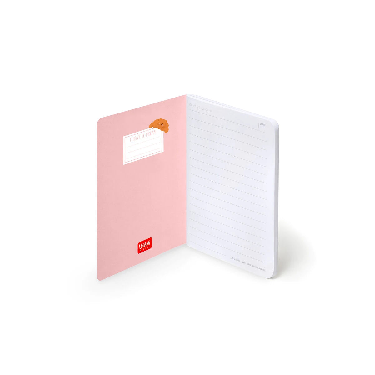 Legami - Resimli Sert Kapaklı Çizgili A6 Defter - Kruvasan