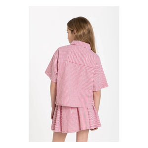 Smallable Kid - Camisa a rayas Sawyer | Rojo cereza
