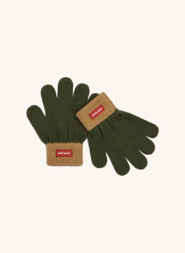 Hello Hossy - Guantes de algodón orgánico Handy Forest | Verde caza