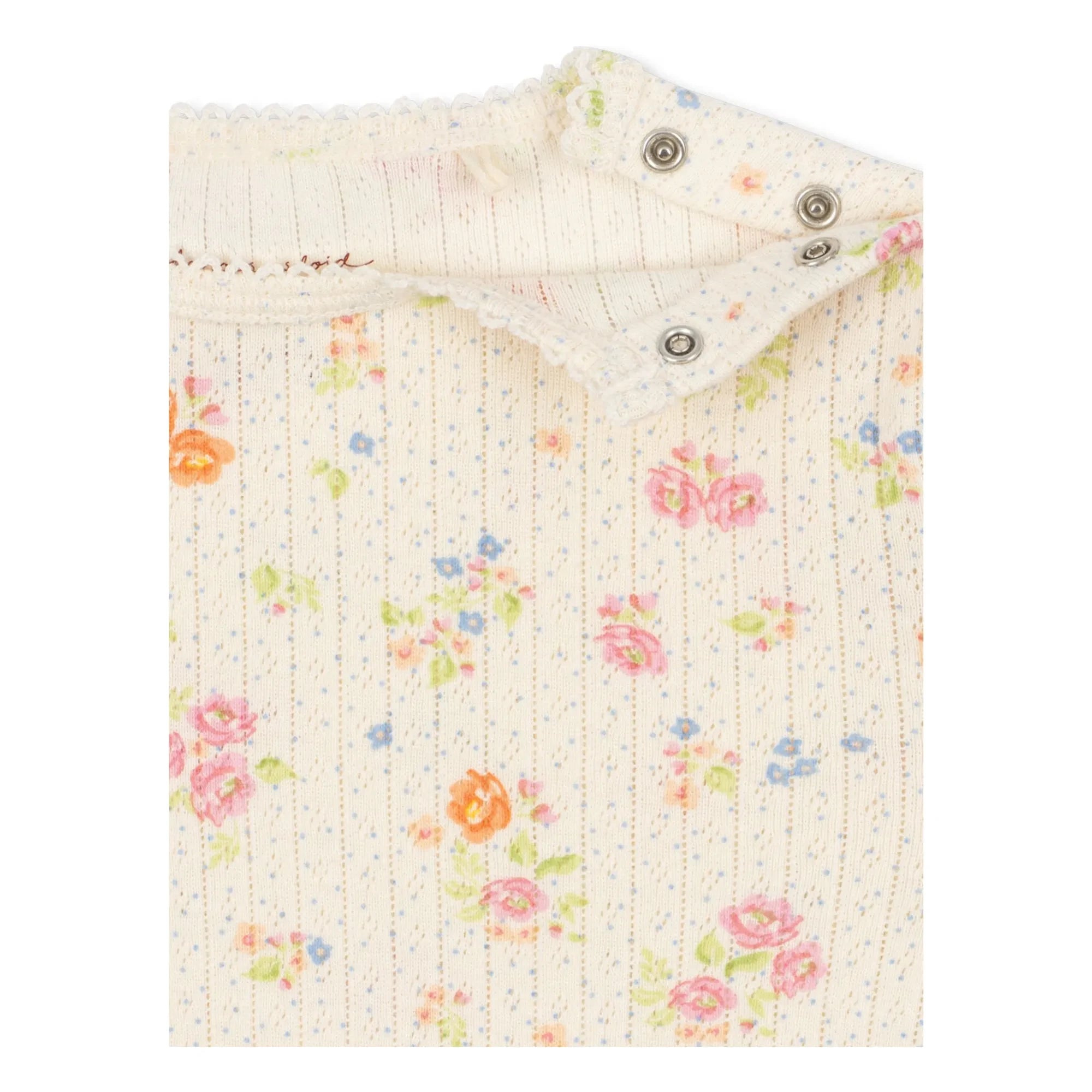 Konges Sløjd - Body de algodón orgánico acanalado con estampado floral Minnie | Crudo