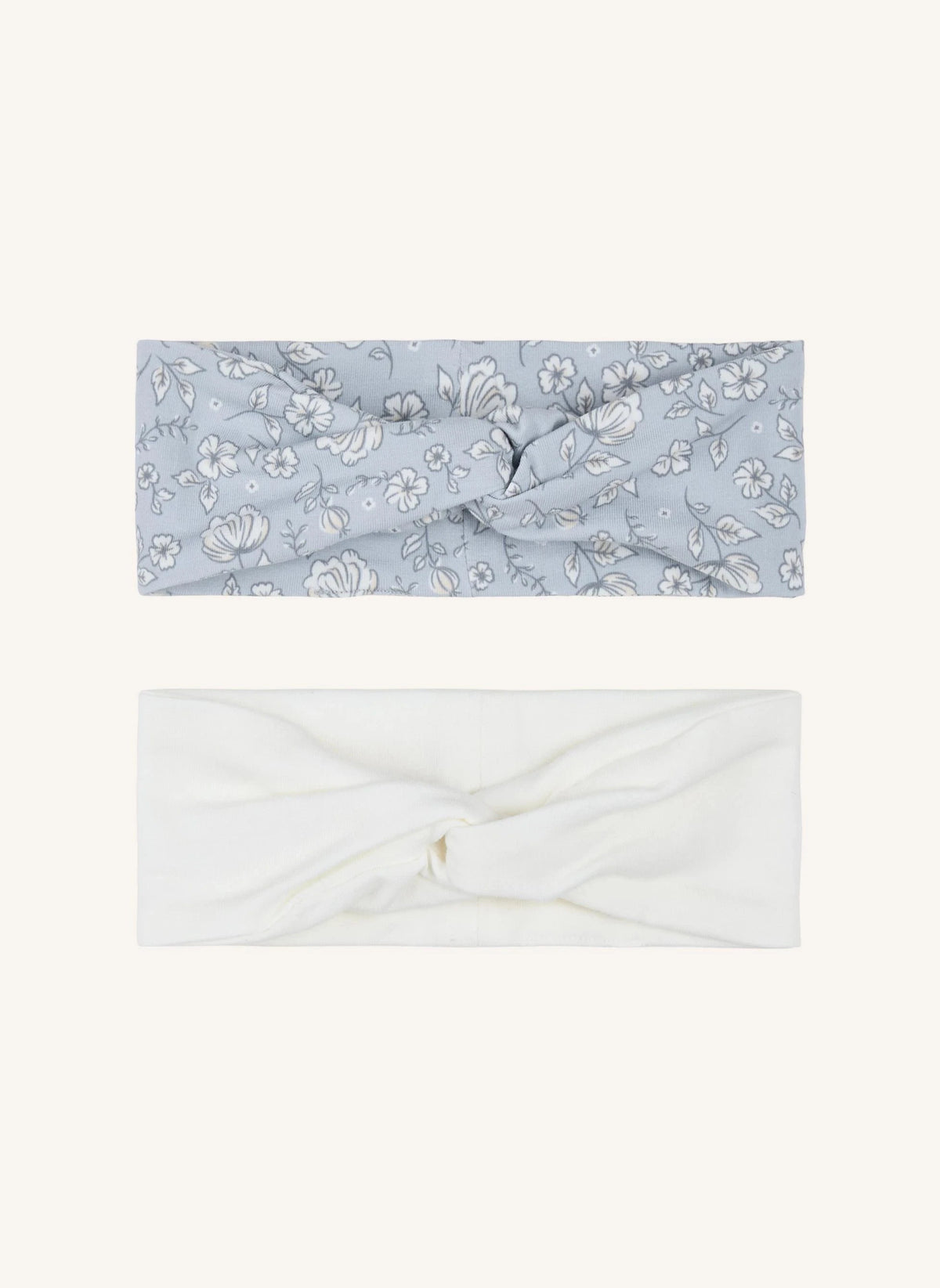 Petit Lem - Set de 2 diademas florales en modal y algodón orgánico | Azul