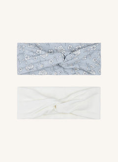 Petit Lem - Set de 2 diademas florales en modal y algodón orgánico | Azul