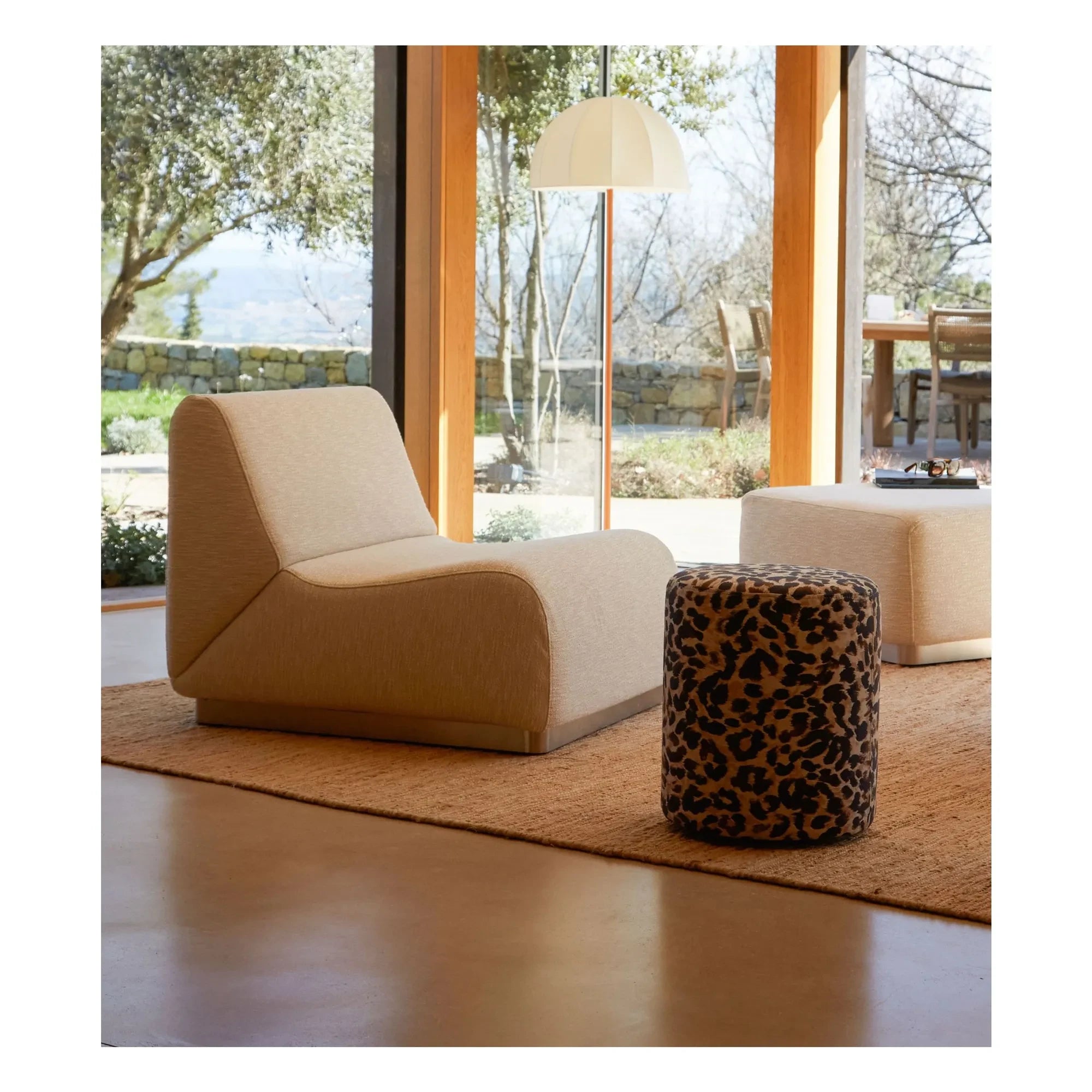 The Socialite Family - Sillón modular de chimenea Rotondo en tejido bouclé | Crema