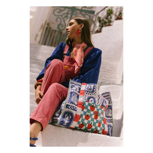 Favorite People - Bolso de tela Positano Tomatoes | Azul