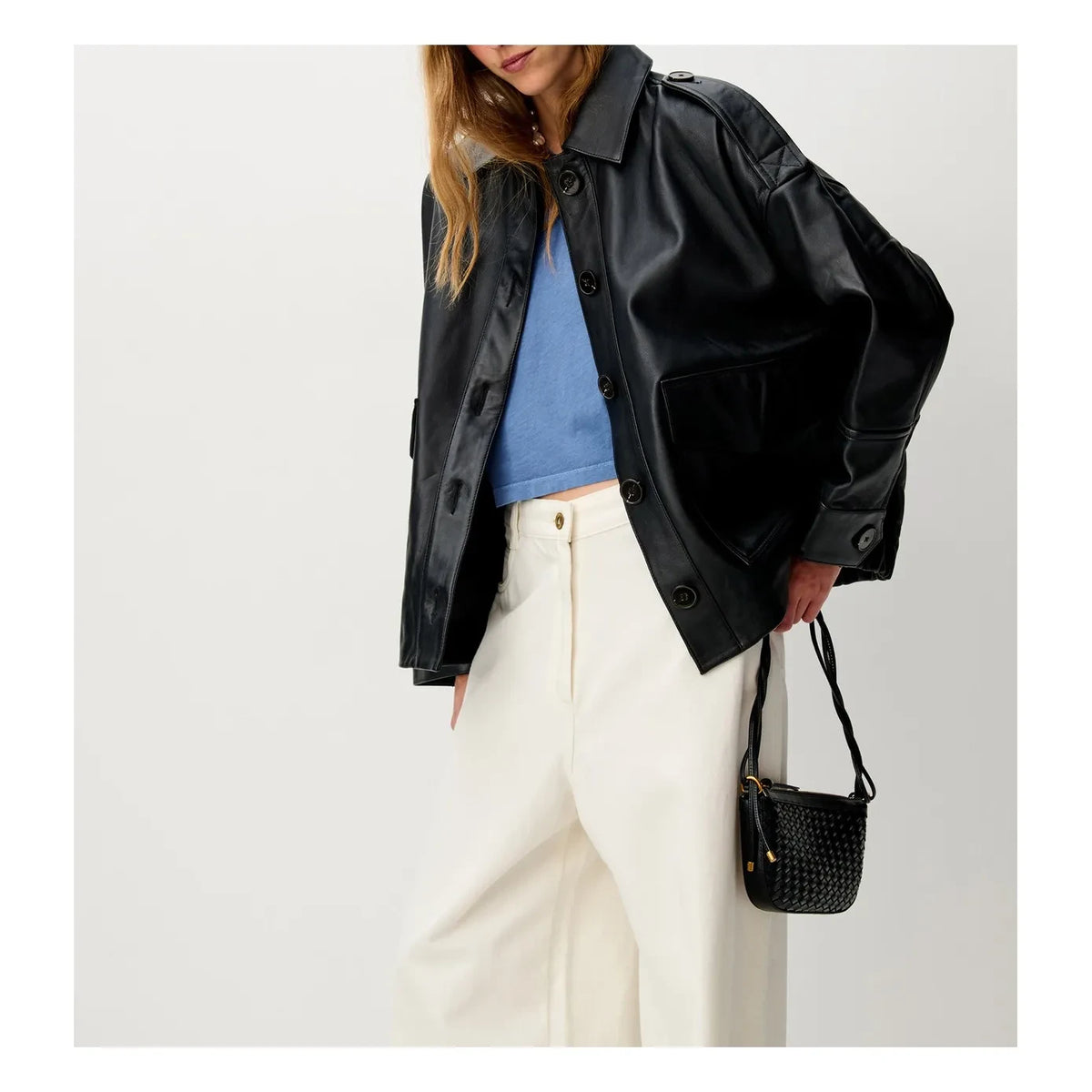 Sessùn - Chaqueta de cuero Harriboyd | Negro