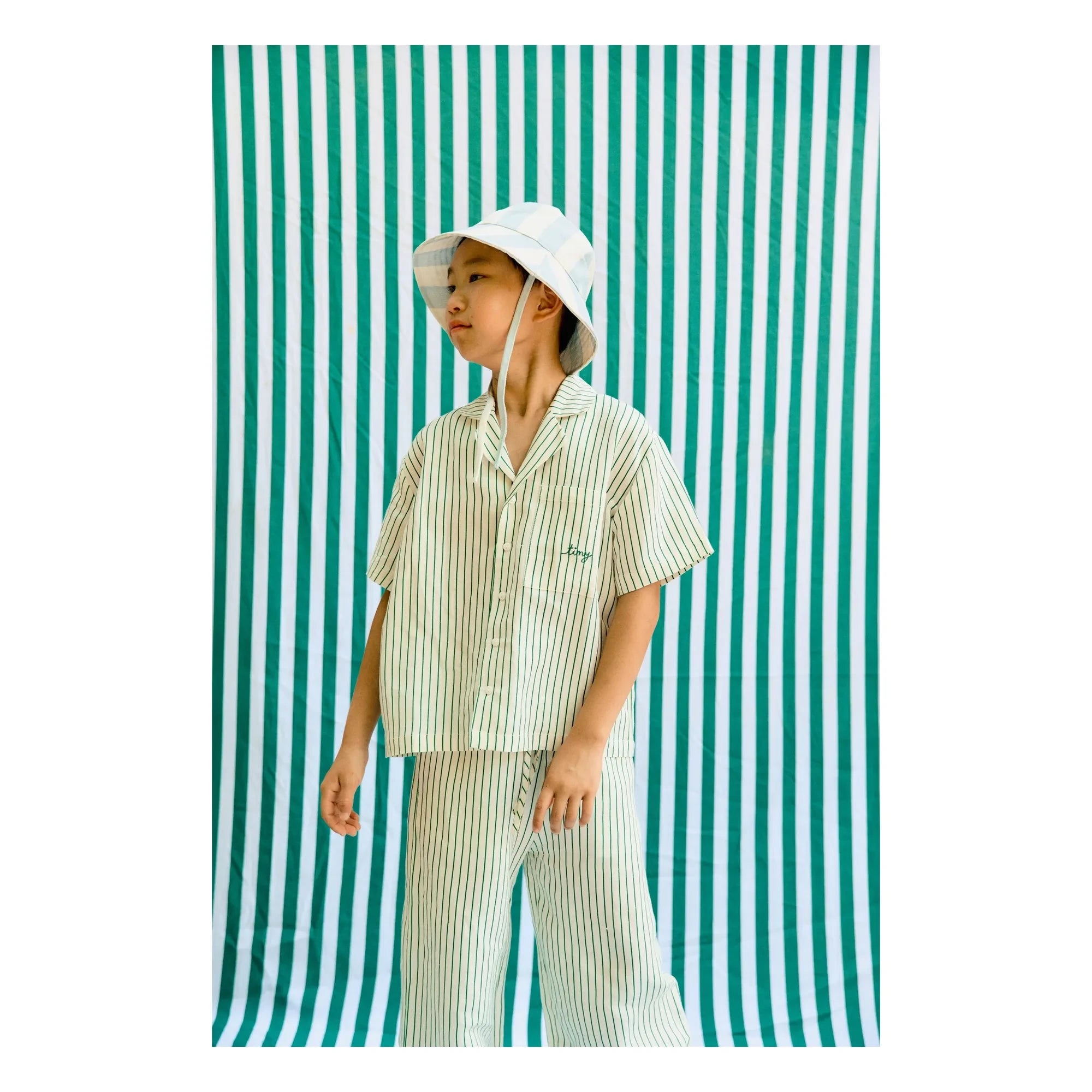 Tinycottons - Camisa de lino a rayas | Blanco