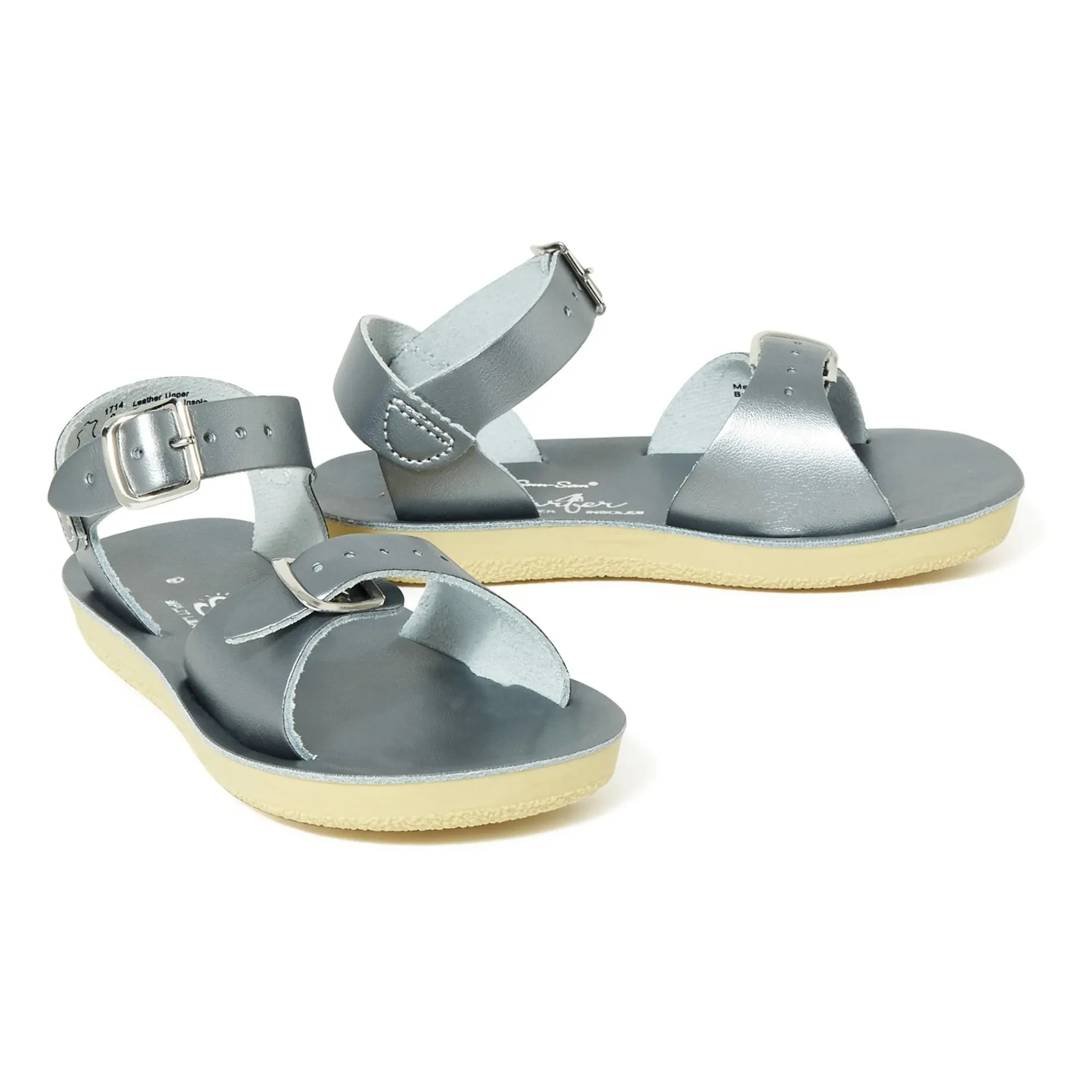 Salt-Water - Sandalias Surfer de cuero resistente al agua | Plateado