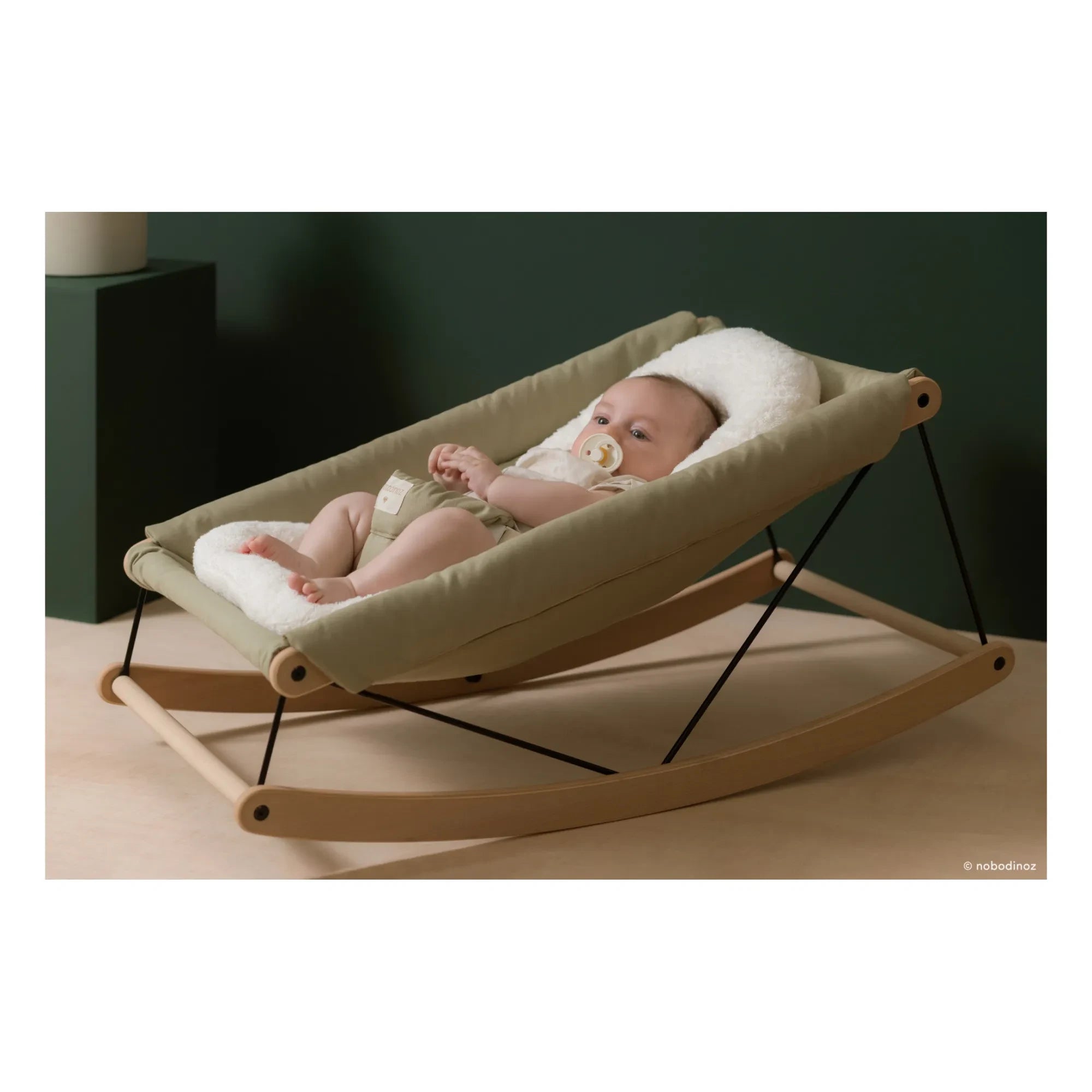 Nobodinoz - Relleno de cojín para recién nacidos de rizo de algodón orgánico para la hamaca Growing Green Baby
