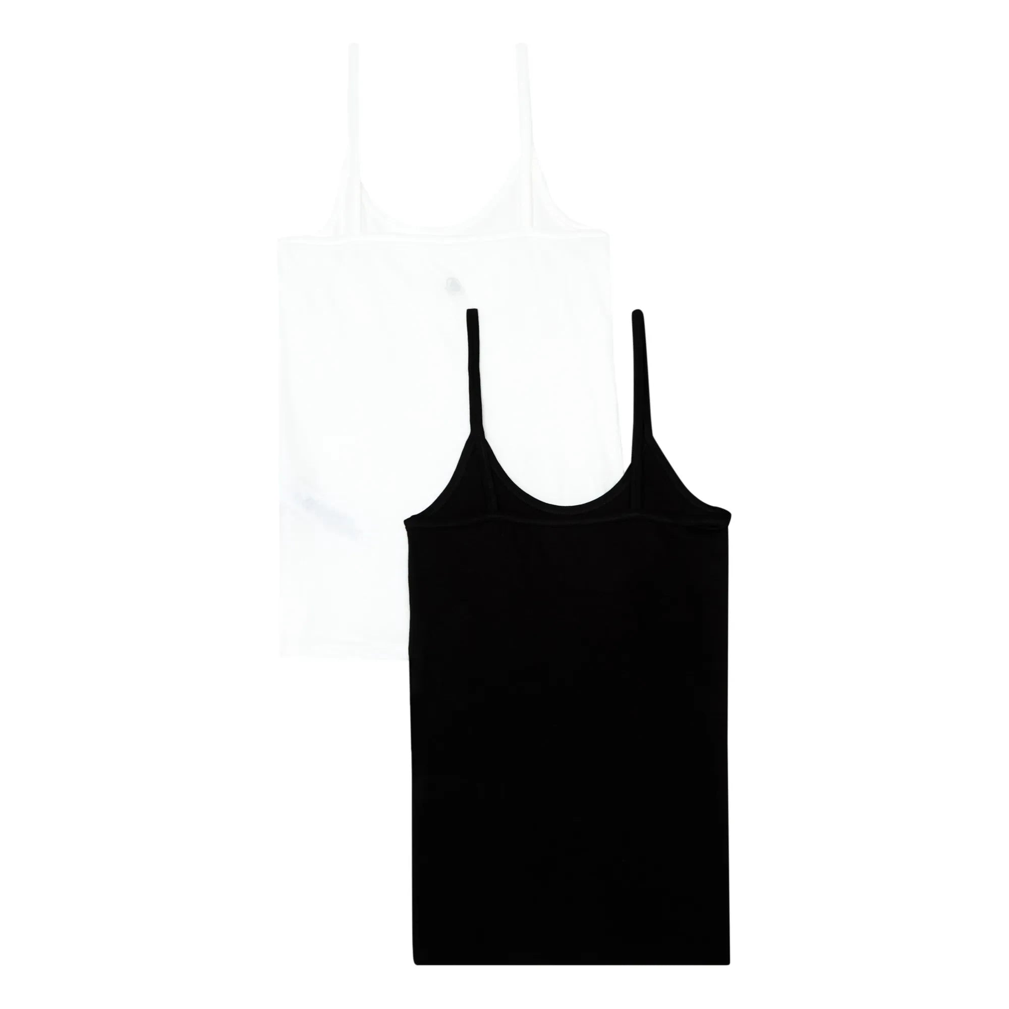 Petit Bateau - Conjunto de 2 camisetas de tirantes - Colección Mujer | Negro/Blanco
