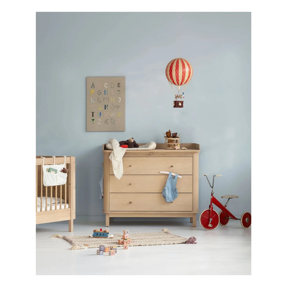 Cambiador para cómoda de 3 cajones de madera Oliver Furniture