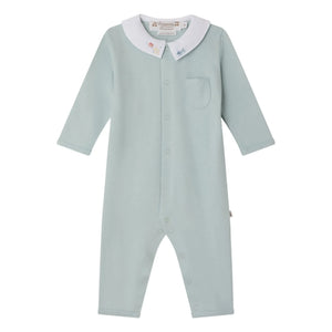 Bonpoint - Pijama de interlock de algodón orgánico Anton | Azul claro
