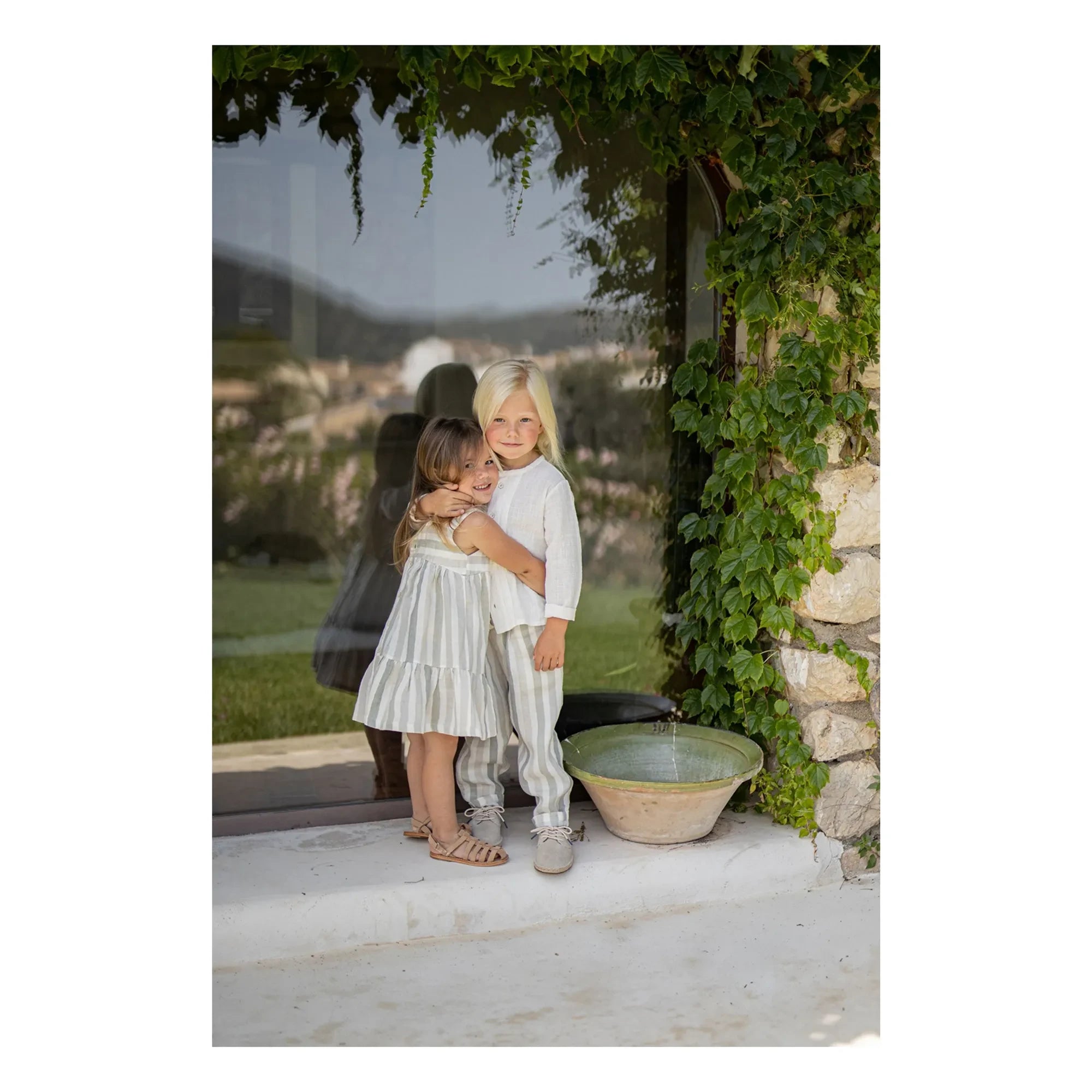 1+ in the family - Vestido de Lino Rayado Calonge | Crudo
