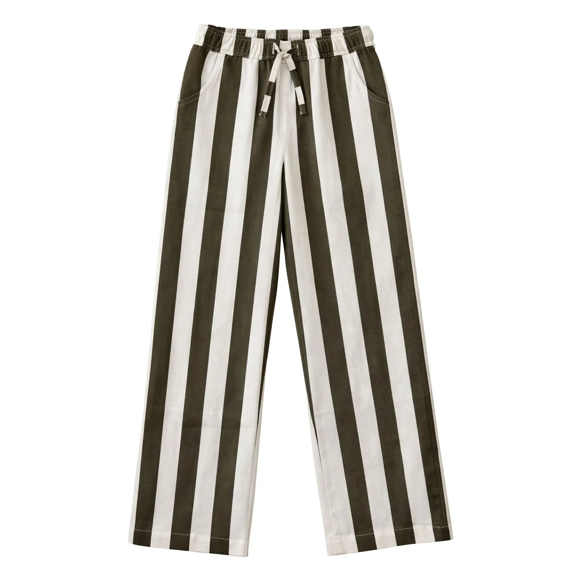 Lililotte - Paul Maxi Pantalón Twill de Algodón Orgánico a Rayas | Crudo