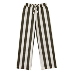 Lililotte - Paul Maxi Pantalón Twill de Algodón Orgánico a Rayas | Crudo