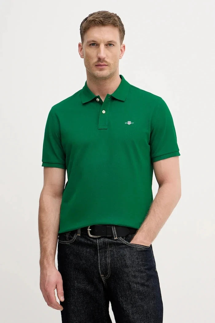 Camiseta de algodón para hombre con cuello tipo Gant