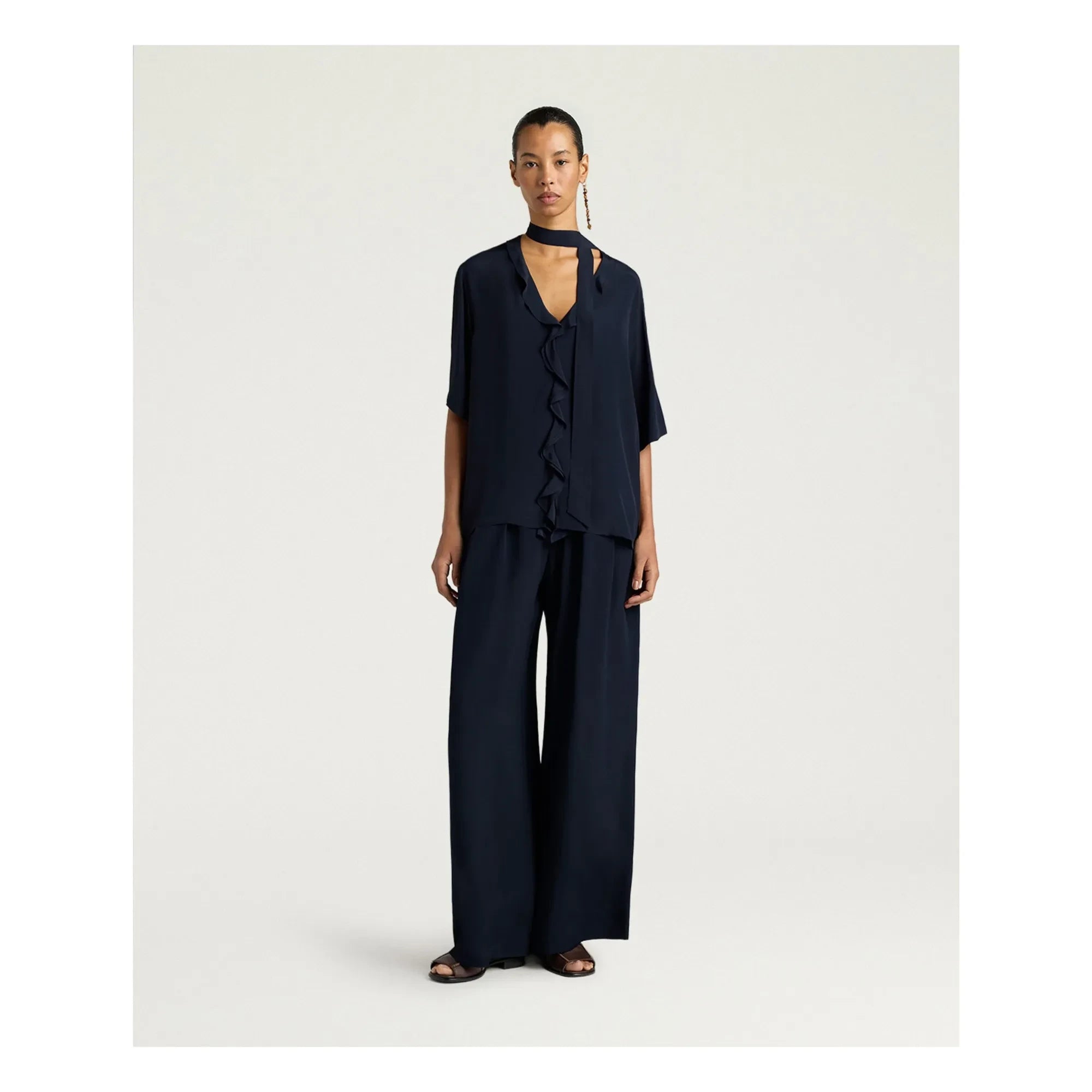 Momoni - Blusa de manga corta Salvia | Azul marino