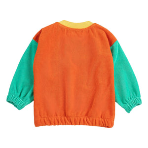 Bobo Choses - Sudadera de Bebé de Algodón Orgánico con Bloques de Color | Naranja