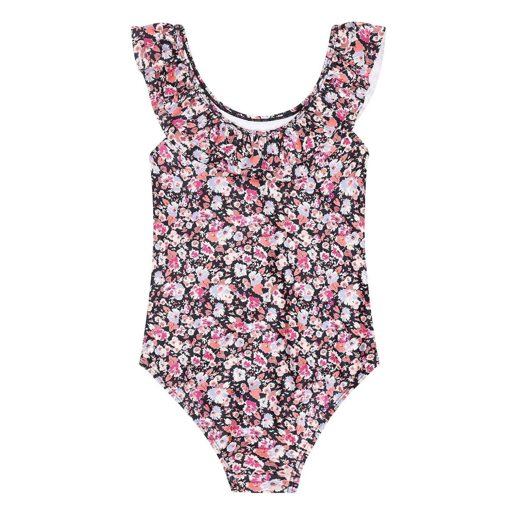 Tumble N'Dry - Bañador con volantes y estampado floral Teresina de fibras recicladas | Rosa