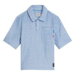 Scotch & Soda - Camisa tipo Polo Chambray | Azul Claro