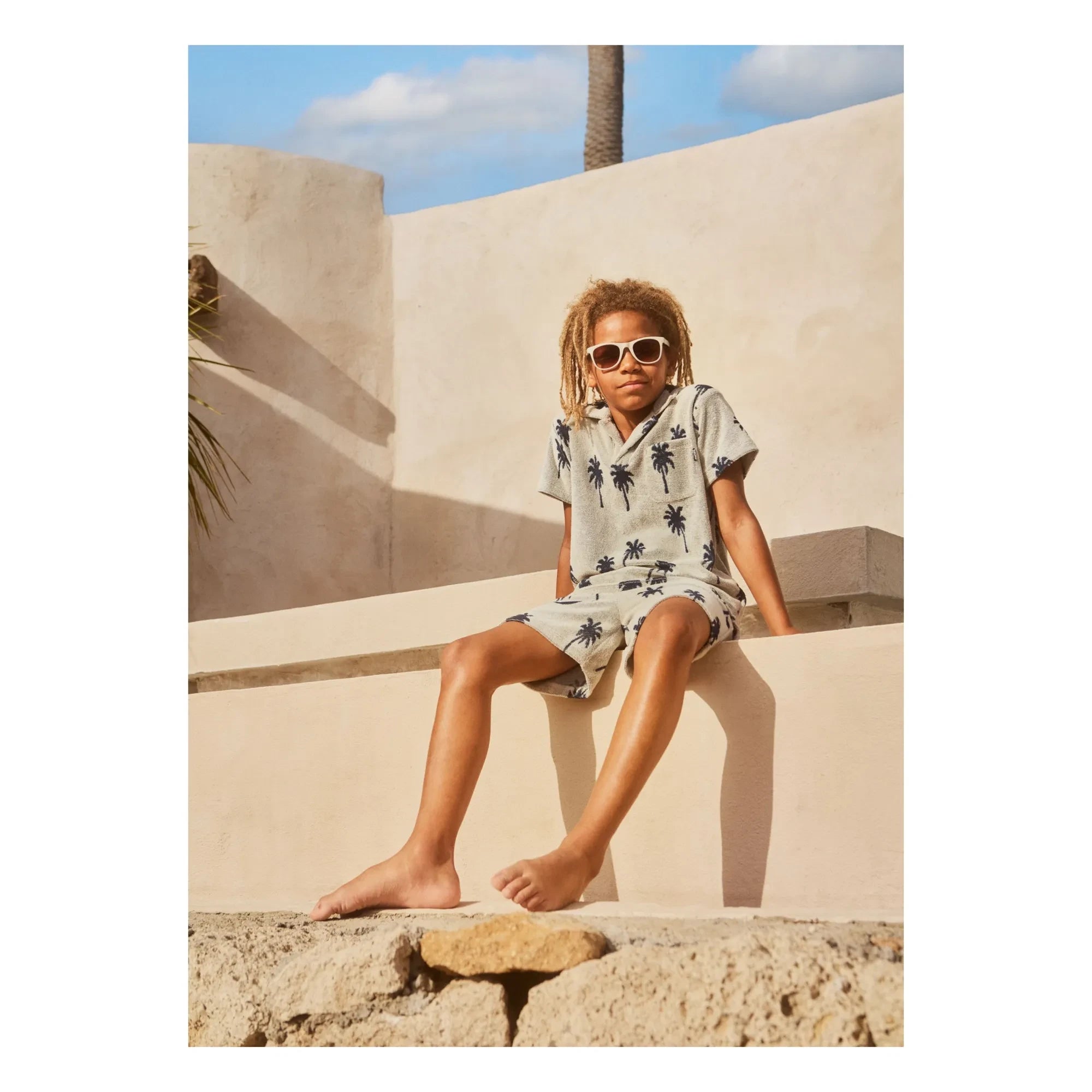 Molo - Pantalón corto de toalla Abay Palm | Gris