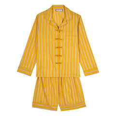Maria de la Orden - Pijama de rayas de algodón Cali | Amarillo