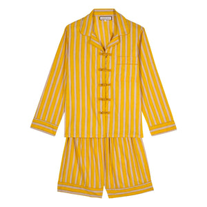 Maria de la Orden - Pijama de rayas de algodón Cali | Amarillo