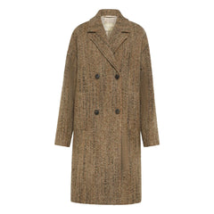 Momoni - Lancaster Herringbone Saf Yün Kaban | Bej