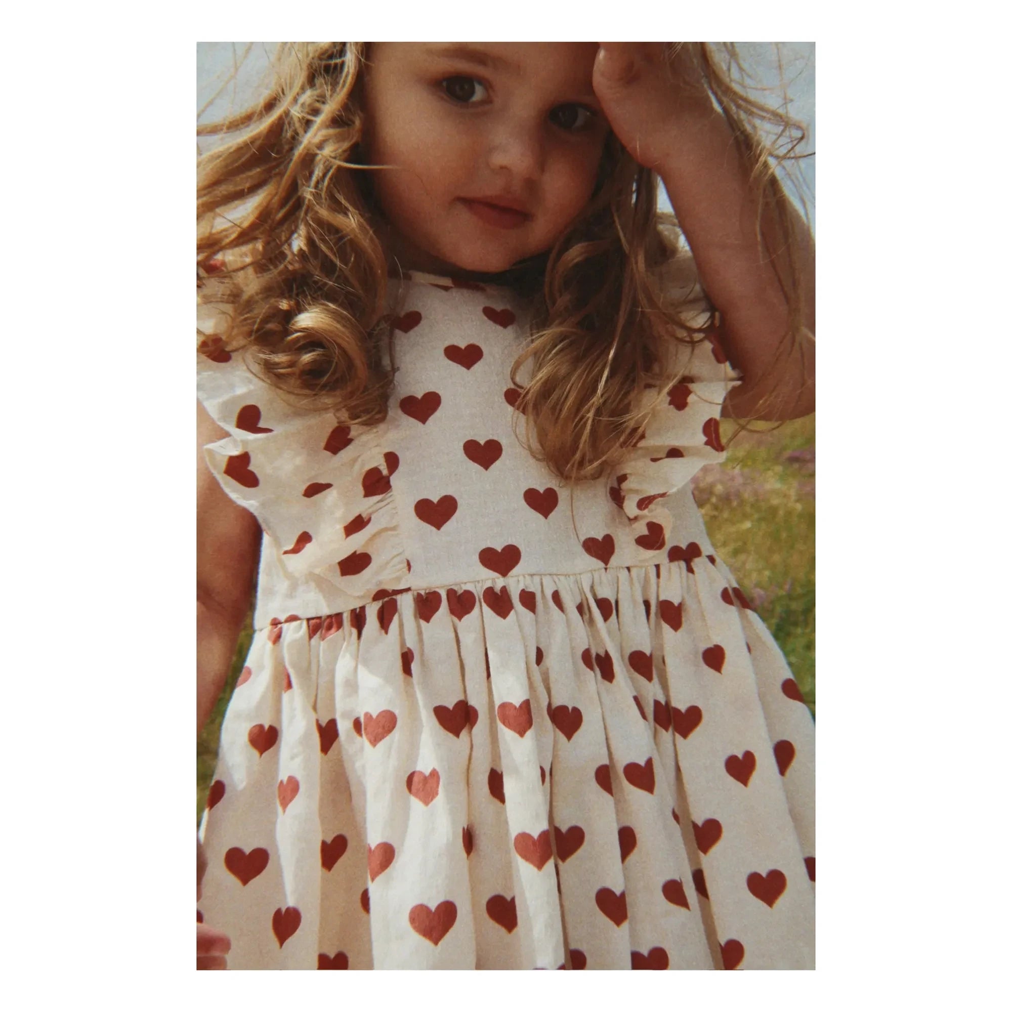 Konges Sløjd - Vestido Cianna Corazones Algodón Orgánico | Crudo