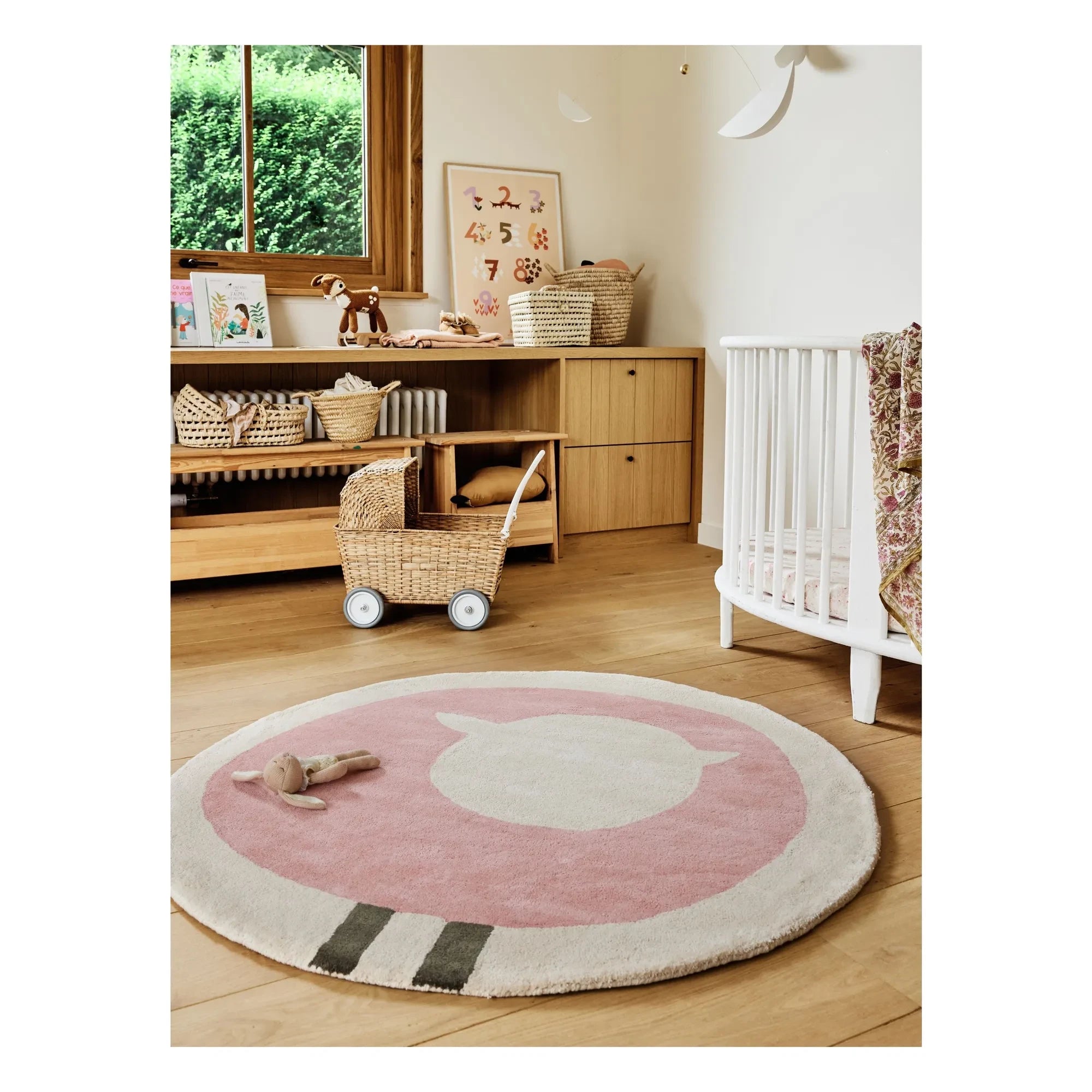 Bleuu-studio - Alfombra redonda de oveja | Rosa