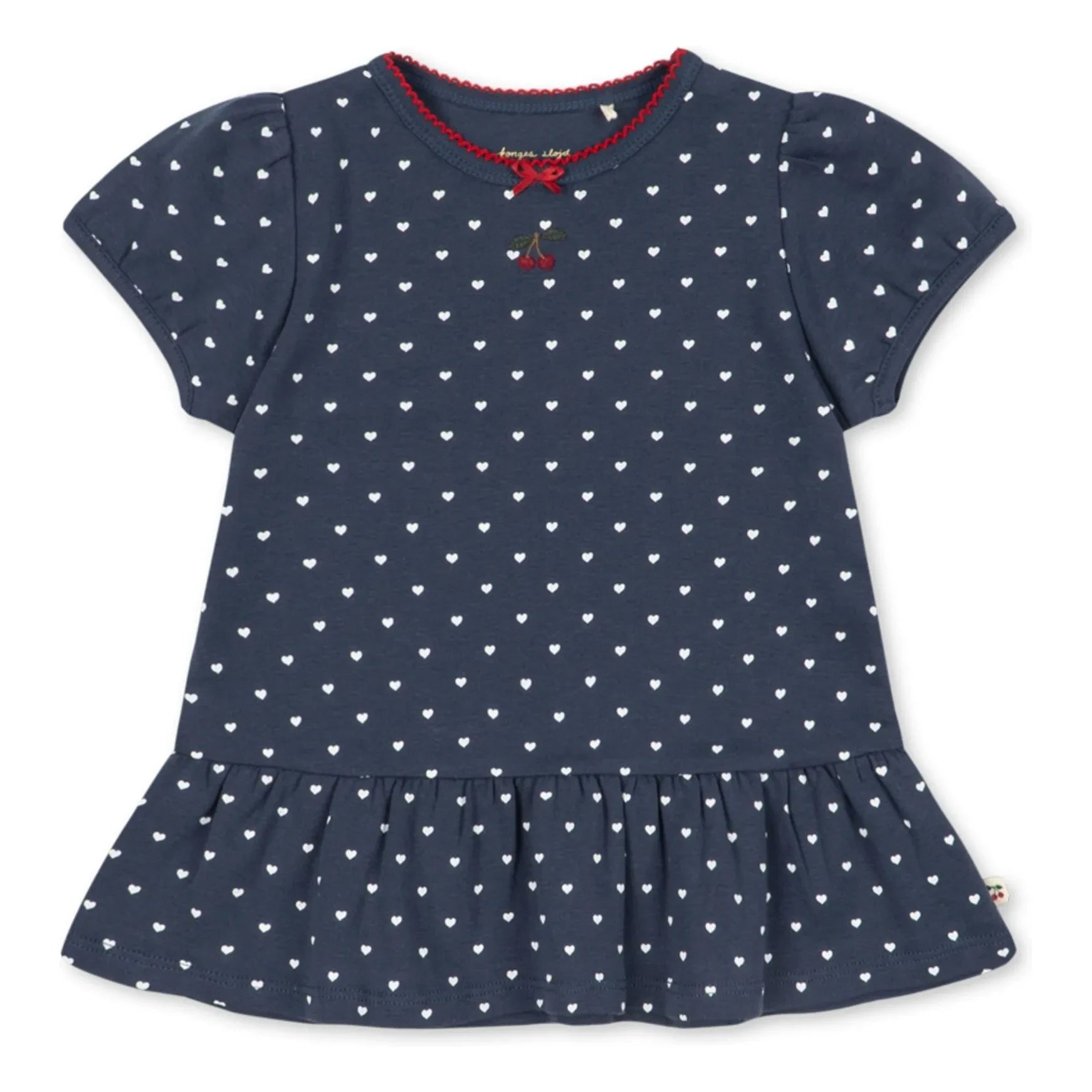 Konges Sløjd - Camiseta de algodón orgánico con volantes | Azul oscuro