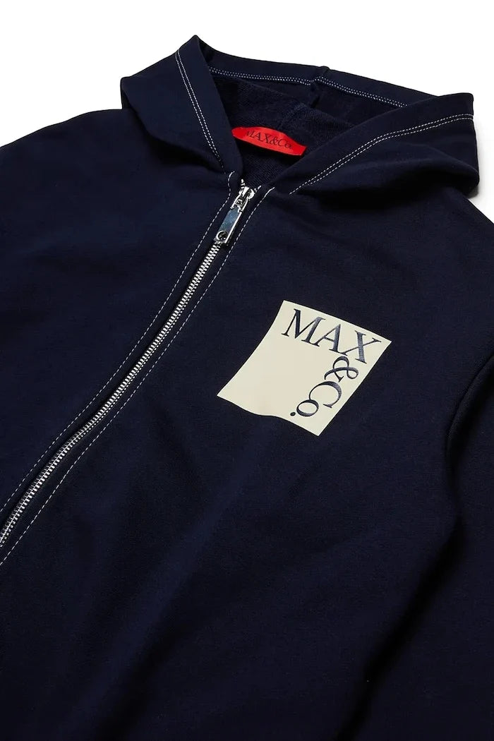 Sudadera con capucha con cremallera de algodón para niños MAXS18F SWEAT-SHIRT de Max&Co.