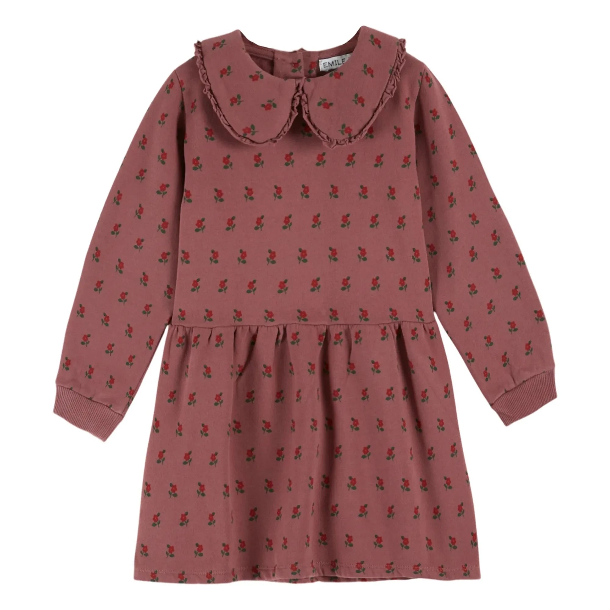 Emile et Ida - Vestido de forro polar con estampado floral de algodón orgánico | Morado oscuro