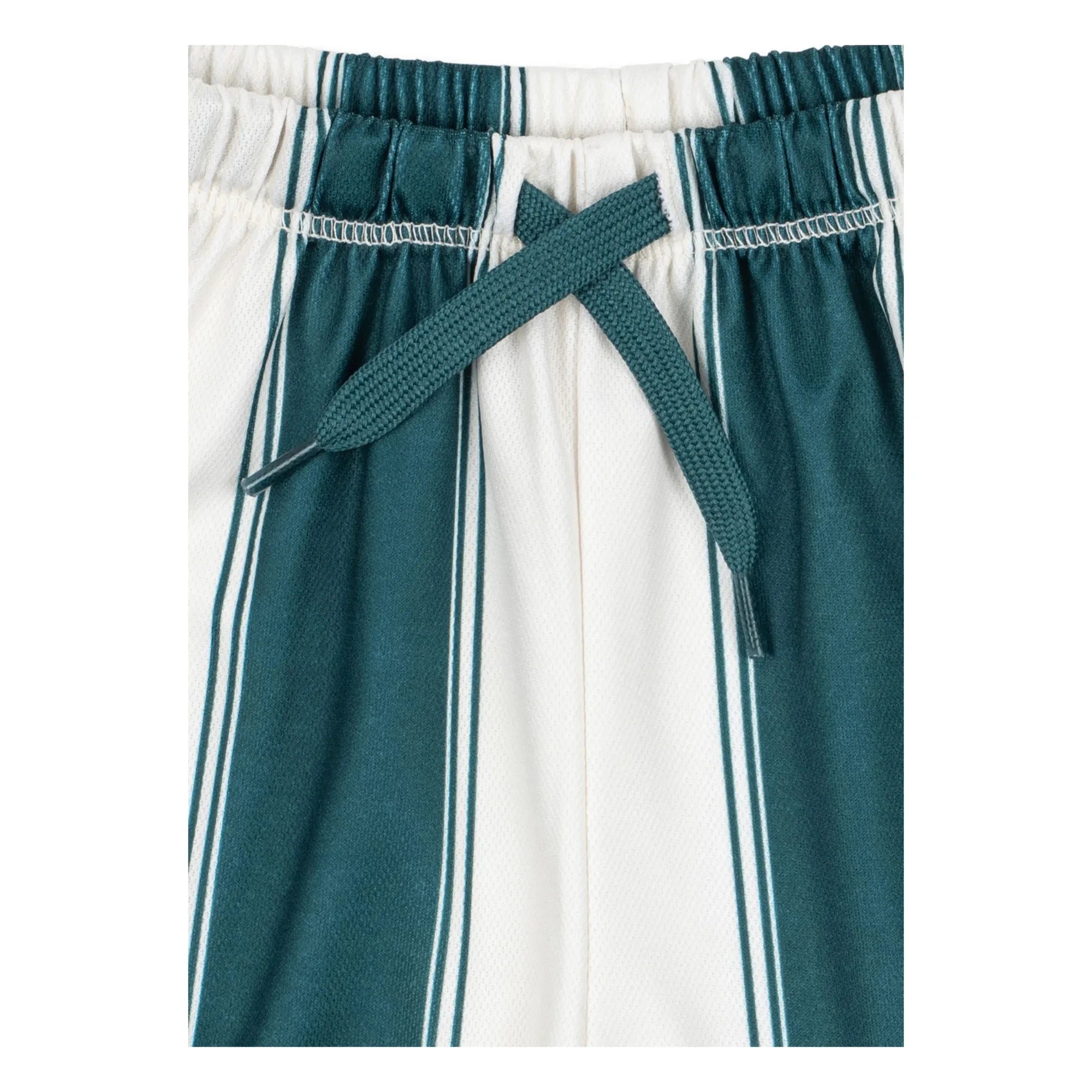 Konges Sløjd - Pantalones cortos de fibra reciclada a rayas verdes