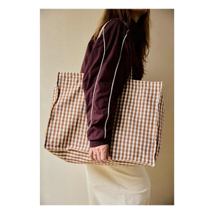 Gabrielle Paris - Bolsa de fin de semana a cuadros Moka | Mocha
