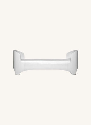 Leander - Dönüştürülebilir Oval Karyola, Comfort+7 Yatak ile Eksiksiz | Beyaz saten