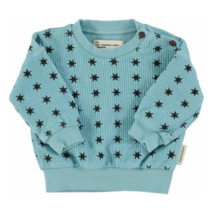 Piupiuchick - Sudadera con Estrellas a Rayas de Algodón Orgánico | Azul
