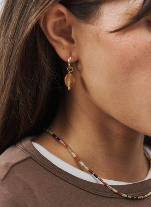 Camille Colette Studio - Pendientes de Aro Hortense Cornaline | Naranja