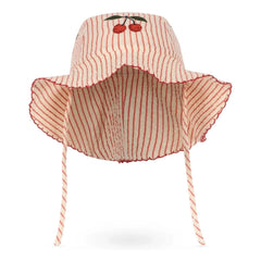 Konges Sløjd - Gorro de rayas de algodón orgánico Ellie | Rojo
