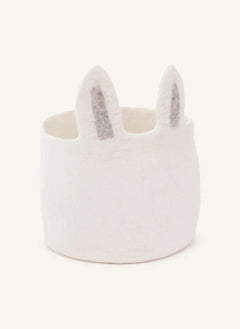 Muskhane - Pasu Bunny Cesta de almacenamiento de fieltro | Ecru
