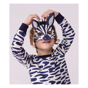 Petit Bateau - Conjunto de pijama y mascarilla cebra | Crudo