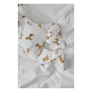 Petit Lem - Pijama de algodón orgánico y modal, con detalle de huellas de perro | Blanco